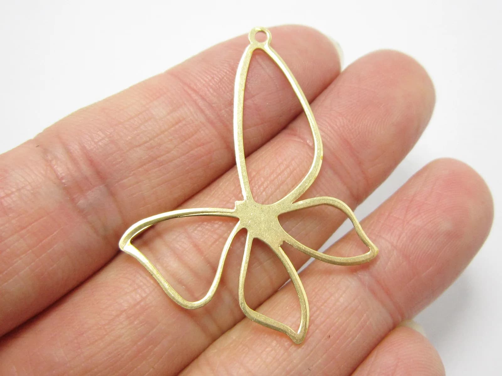 20 pezzi di ciondoli a forma di farfalla, ciondoli in ottone per la creazione di gioielli, componenti in ottone grezzo, ciondolo per collana, 42,6x32,6 mm -R1134