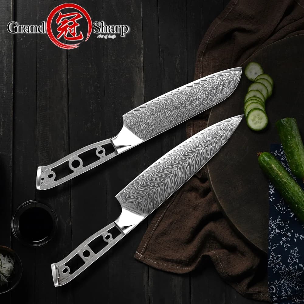 Coltello da cucina forgiato in acciaio damasco 67 strati fatto a mano fai-da-te coltello da cucina giapponese in bianco damasco coltello da cuoco materiale lama affilata Dropshipping