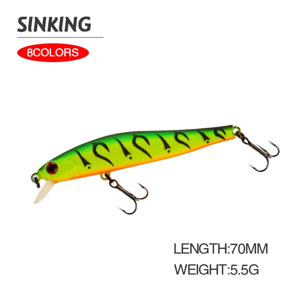7cm 5.5g esca da pesca Minnow Wobbler affondamento traina Jerkbait Swimbait artificiale esca dura Stream pesca trota esca Bass Bait