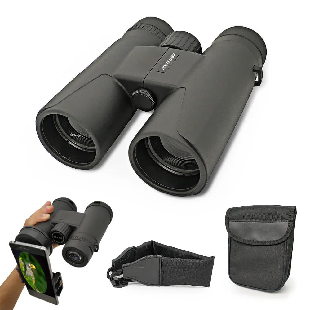 TONTUBE Potente binocolo 8x42/10x42 Telescopio professionale per telefono cellulare con prisma a prova BAK4 per campeggio Epuipment Turismo