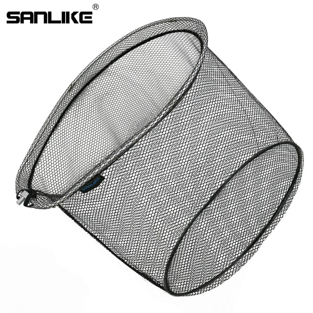 SANLIKE Rete da pesca pieghevole portatile Rete da immersione in nylon di gomma 8 * 8mm Maglia Telaio in alluminio 4 sezioni Accessori da pesca pieghevoli