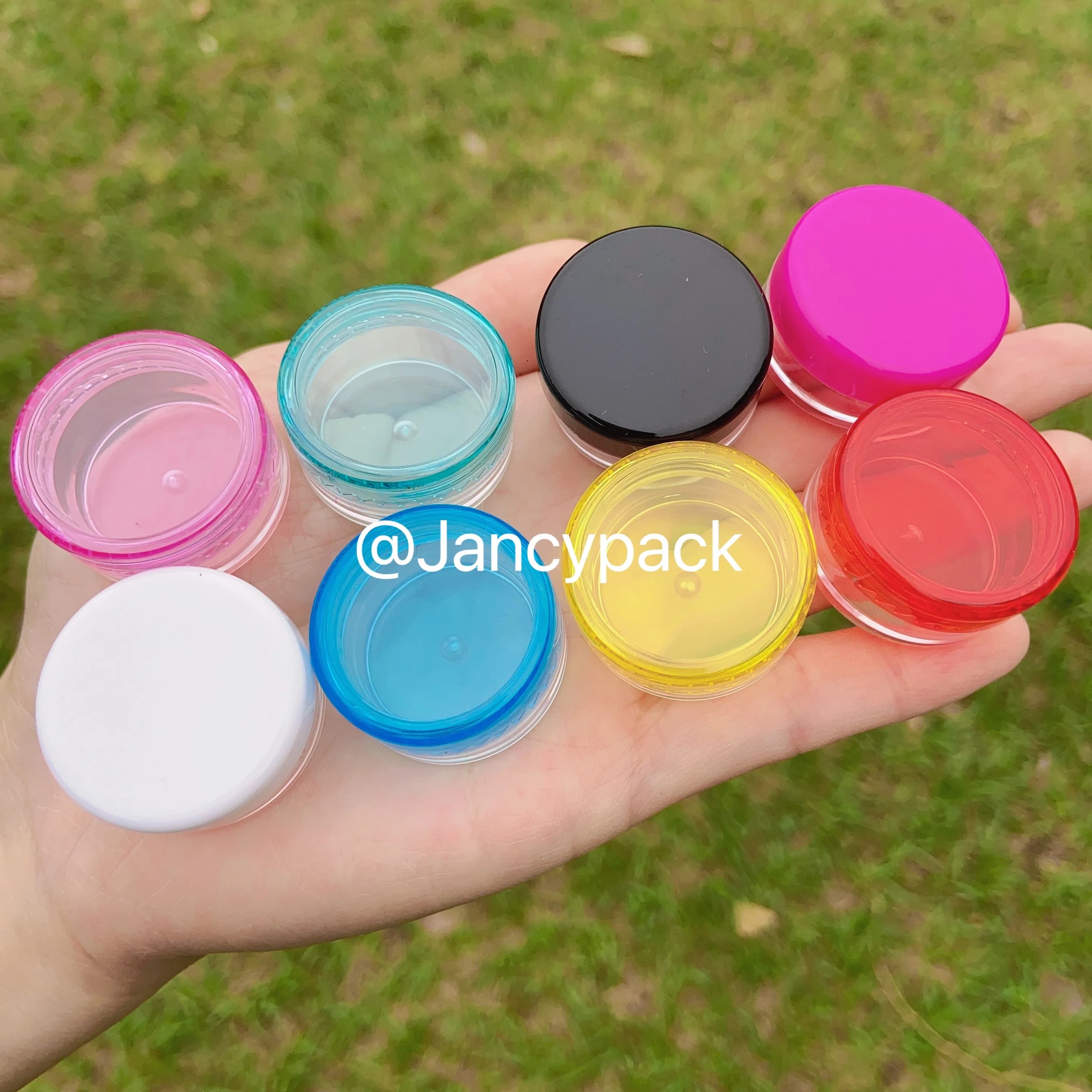 Barattolo di crema per il viso campione da 5 g Mini contenitori per bottiglie cosmetiche Pentola di stoccaggio trasparente per nail art Piccolo contenitore trasparente per ombretto