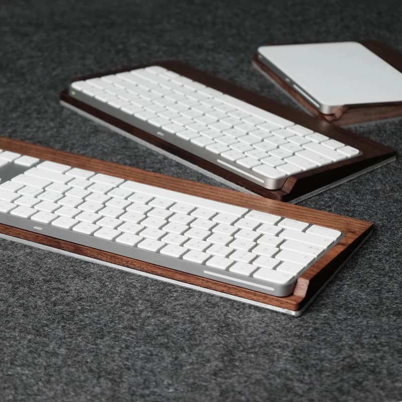 Poggiapolsi in legno massello di noce f6cy per tastiera magica Trackpad magico supporto per polso supporto in feltro di lana in lega di alluminio