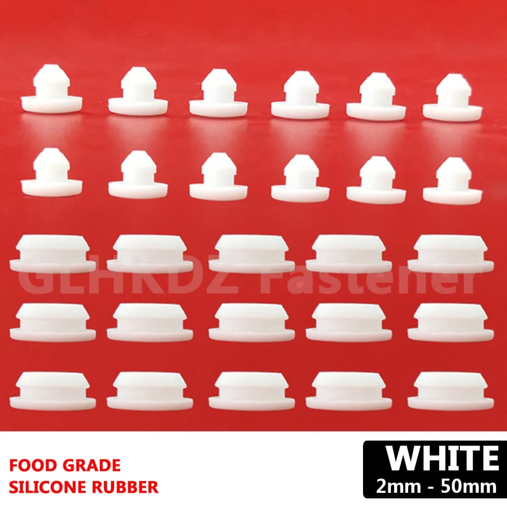 White 2mm-50mm Silicone Rubber Snap-on Hole caps Hole cap Round pipe end caps Dustproof sealing Waterproof