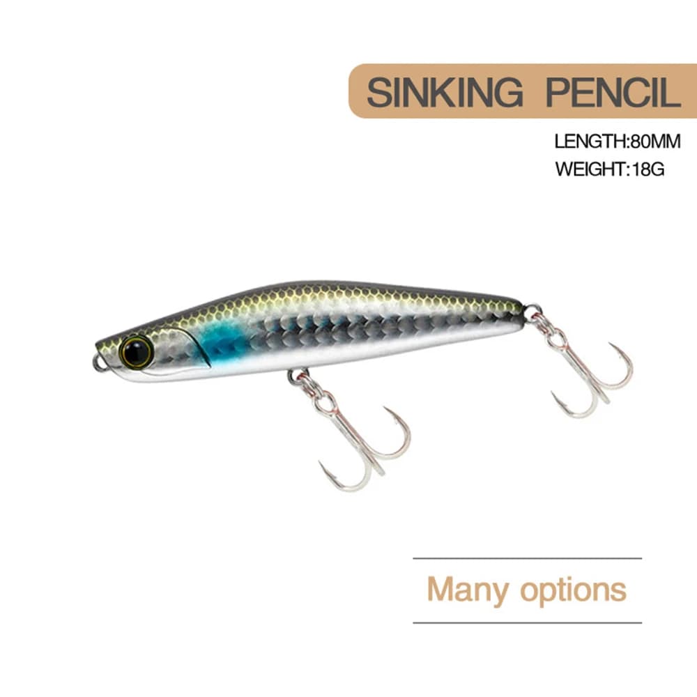 8 centimetri 18g Richiamo di Pesca Matita Wobbler Richiamo Yoichi 99 Super Lungo Cast Affondamento Lento Jerkbait Swimbait Esca Dura Artificiale Bass Bait