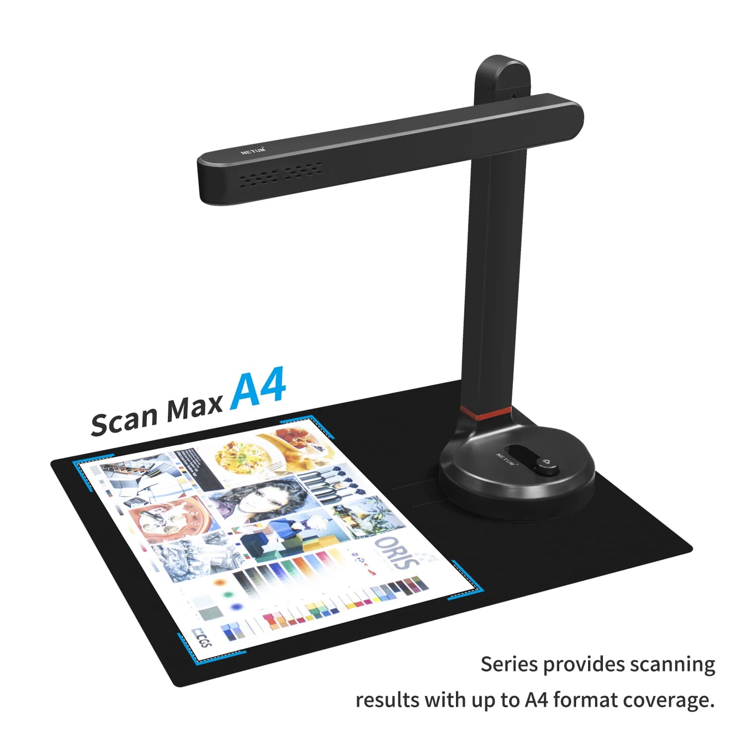 NETUM Book Scanner T101 Autofocus Document Scanner Max A4 format A3 with smart Led OCR table lamp for family home office
