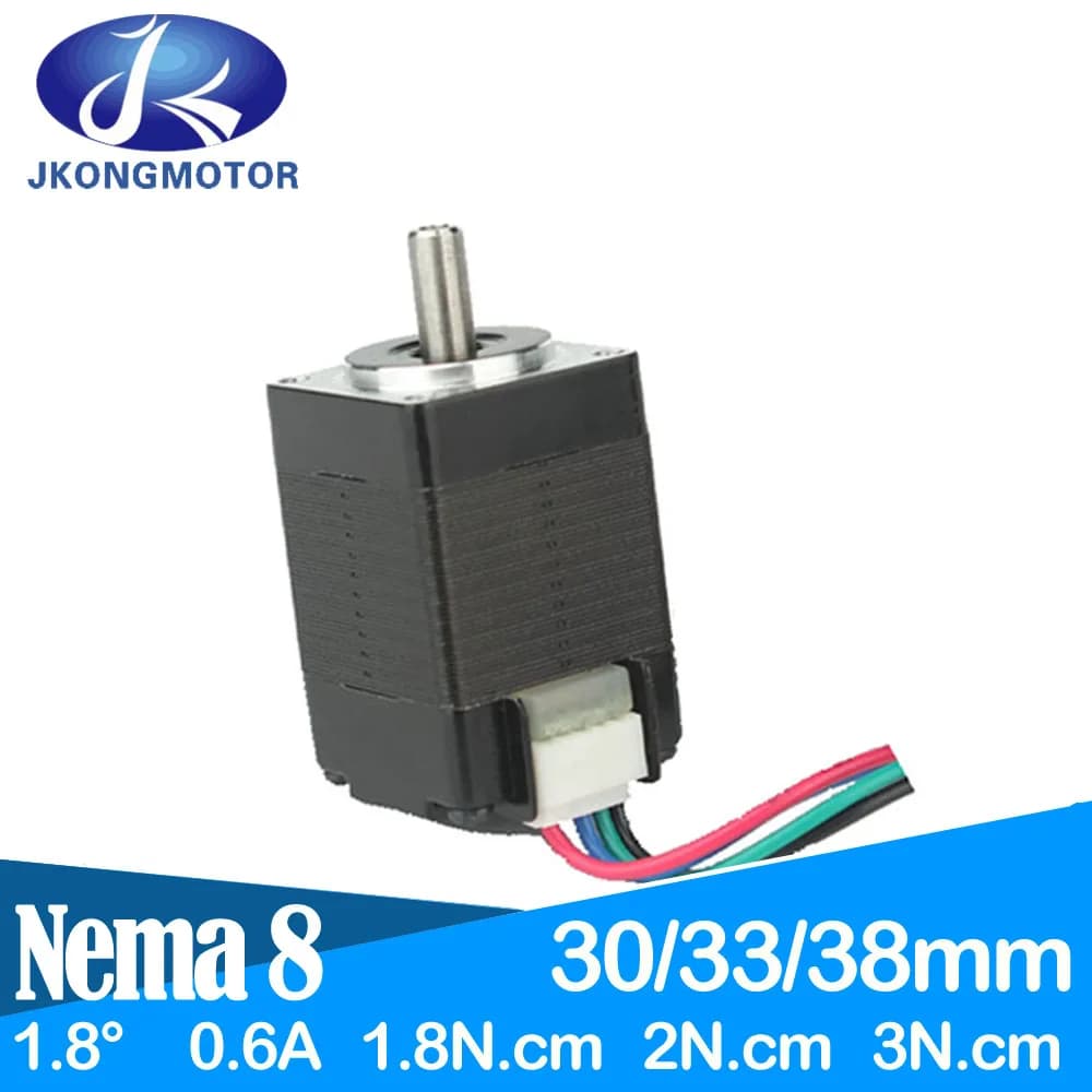 Motore passo-passo Nema 8 da 1,8 gradi 20 motori 1.8Ncm 2Ncm 3Ncm 0.6A Motore passo-passo Nema8 a 4 conduttori 30mm 33mm 38mm Stampante 3D Robot CNC