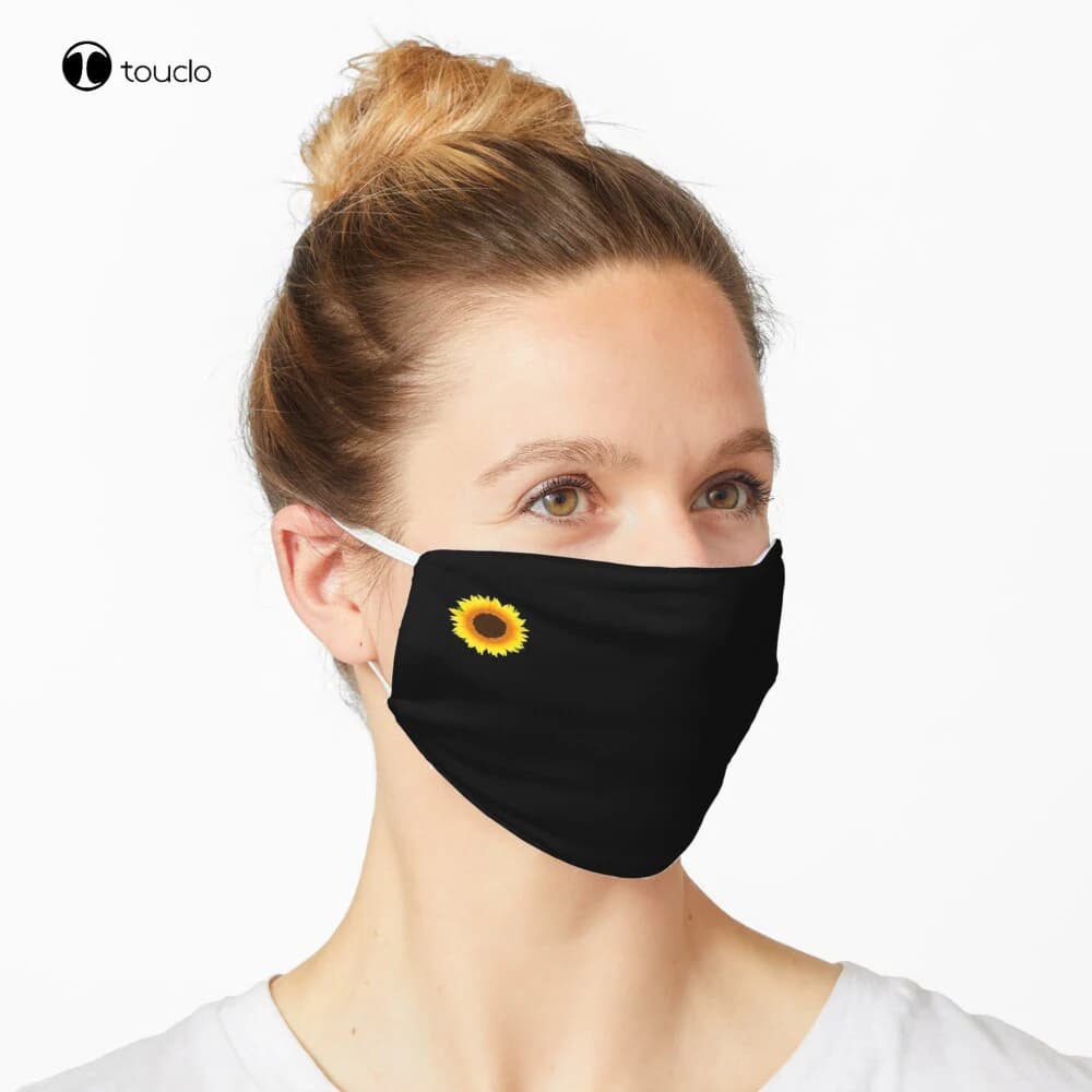 Piccola maschera girasole gialla filtro viso tasca in tessuto riutilizzabile lavabile