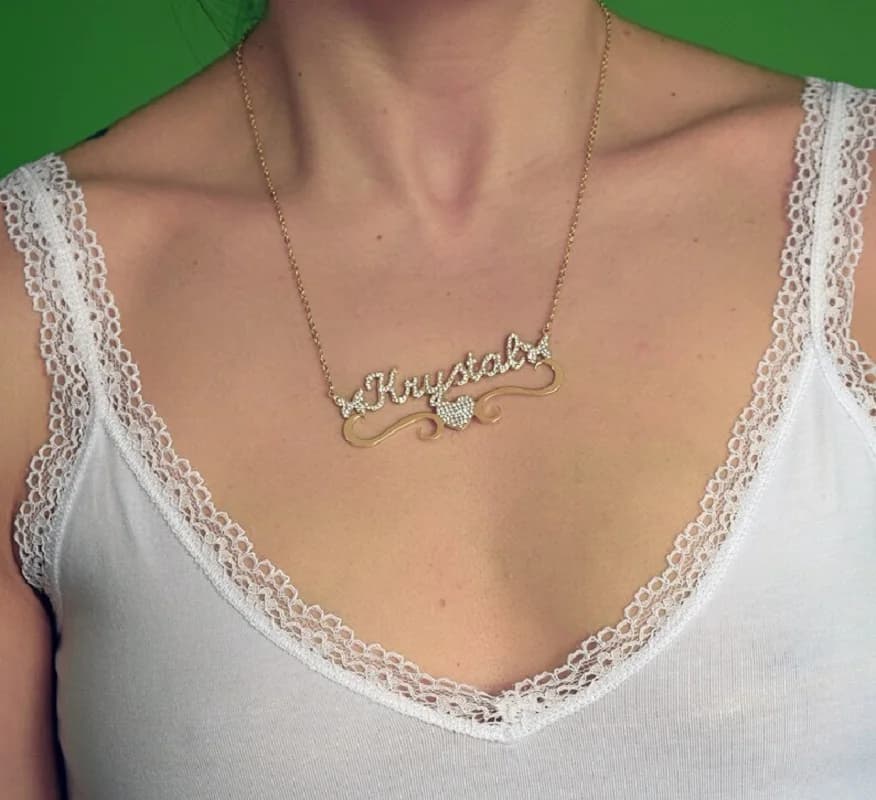 Collana personalizzata con nome in cristallo in acciaio inossidabile personalizzato con cuore a farfalla, regali adatti per la festa della mamma di famiglia e amici