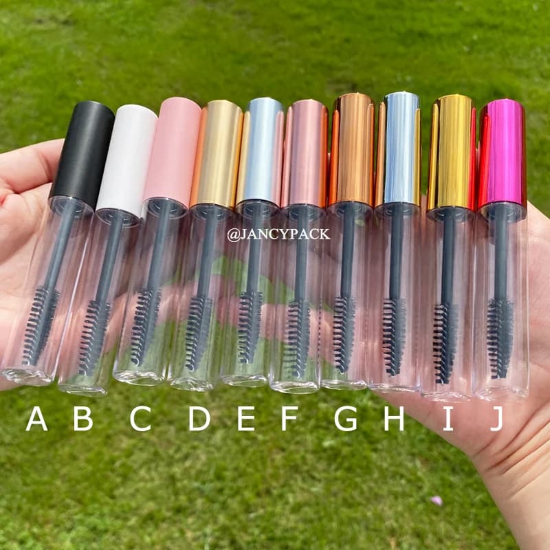 10 ml pink white lip balm portable bottle, mascara empty tubes, custom transparent lip gloss tubes, cosmetic packaging container