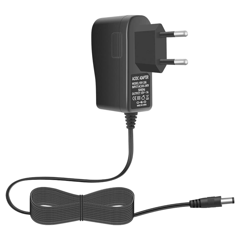 Adattatore di alimentazione AC100-240V a DC 12V 1A 1000mA 12W 5,5 x 2,1 mm Dimensioni connettore 10 piedi Cavo di alimentazione per telecamere di sicurezza