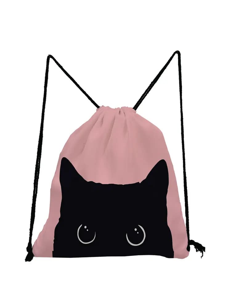 Borsa con coulisse borsa da palestra borsa con stampa 3D zaino per gatti borsa per scarpe da scuola di moda per lo Shopping portatile per ragazza modello personalizzato