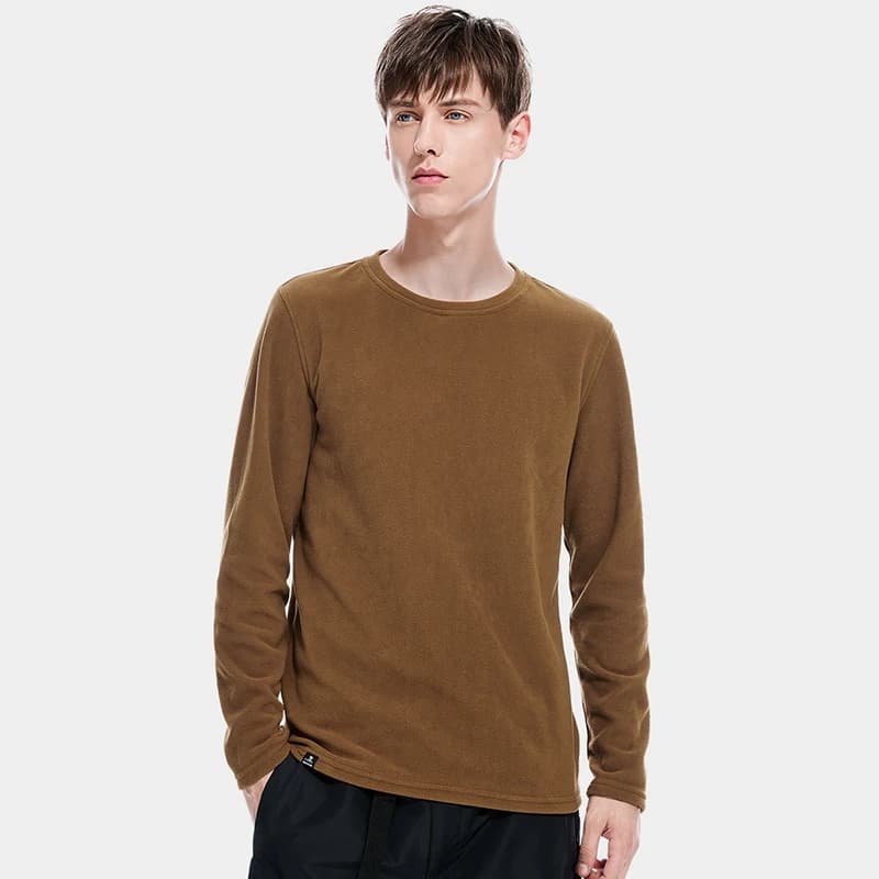 Camicie da esterno in cammello dorato girocollo in pile maglione uomo donna autunno semplice caldo a maniche lunghe t-Shirt coppia fondo camicia Top