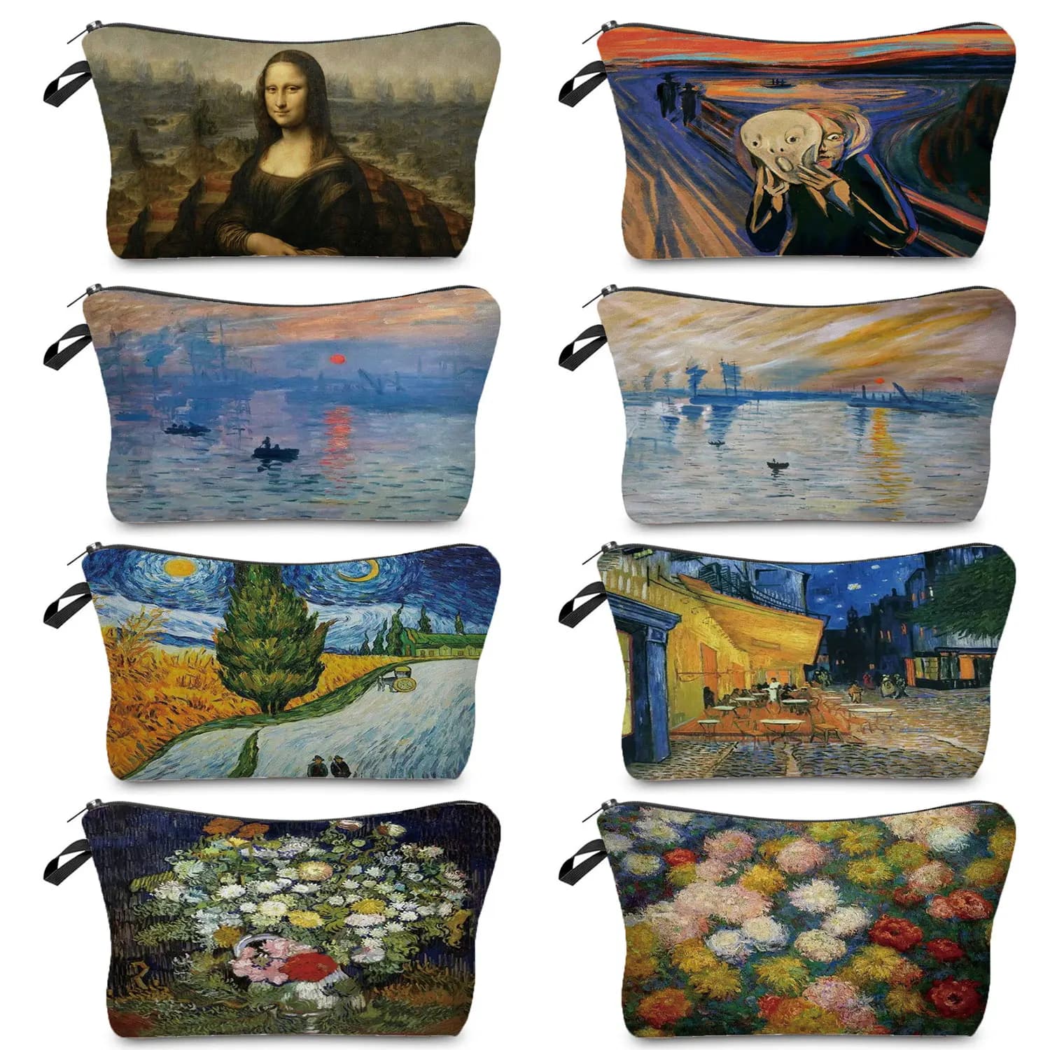 Borsa per il trucco con Van Gogh notte stellata girasole pittura a olio borse per Organizer carine per borse da viaggio borsa per cosmetici da donna ragazza
