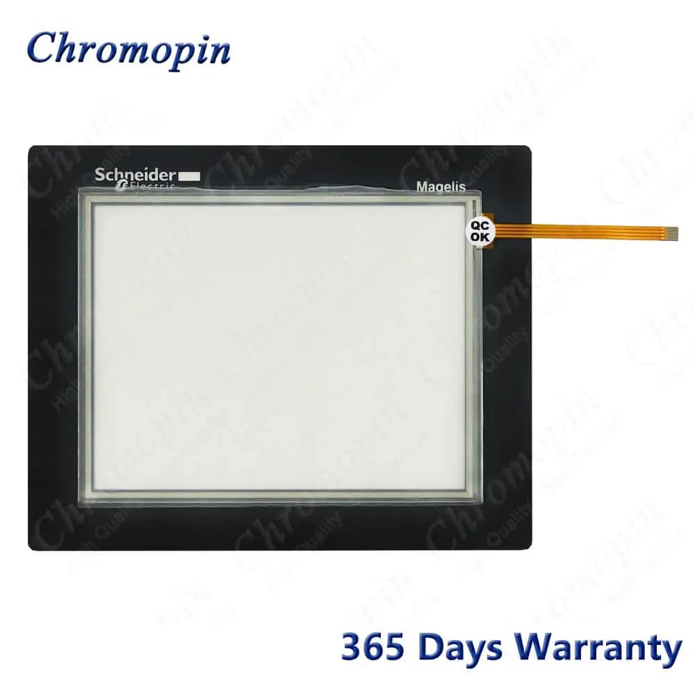 Pannello touch screen in vetro HMIS85 per pannello touchscreen Schneider HMIS85 con rivestimento in pellicola protettiva