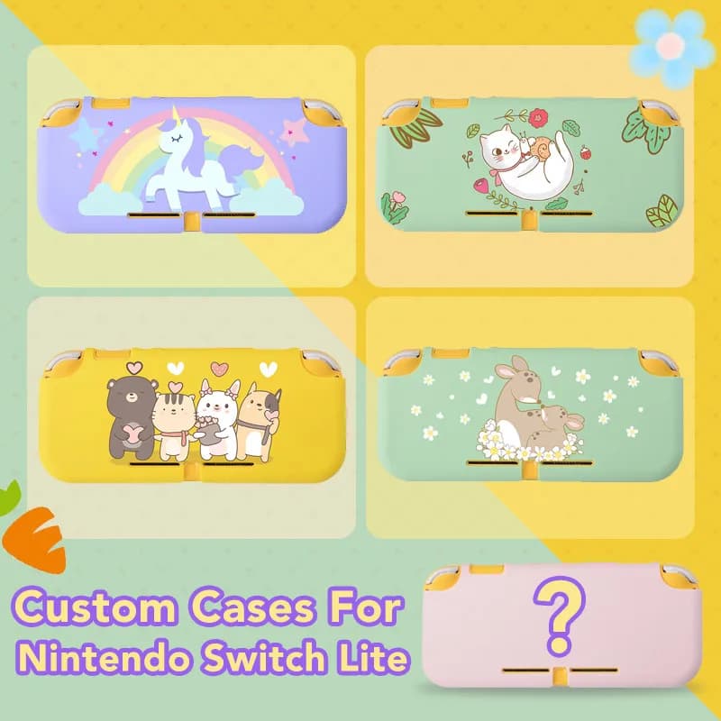 Custodia Kawaii carina personalizzata per la copertura della decalcomania del guscio di protezione in TPU di Nintendo Switch Lite Crea i tuoi modelli
