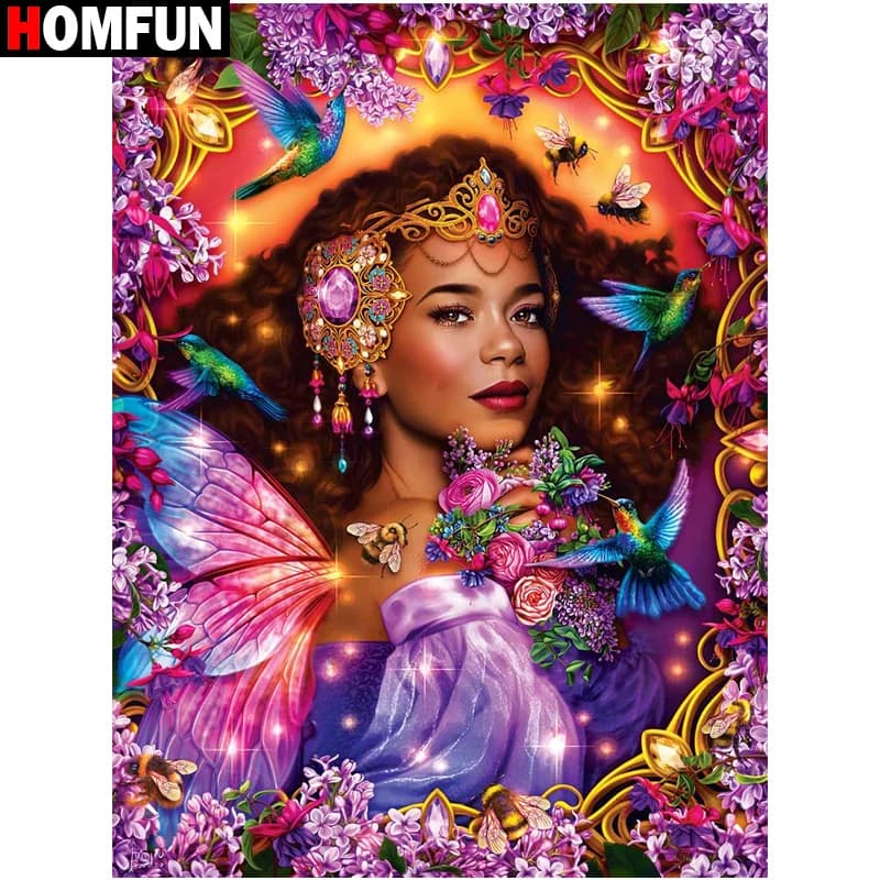 HOMFUN Diy 5d Diamond Painting "Beauty Bird" Cross Stitch Square Round Diamond Embroidery Handwork Rhinestone Art