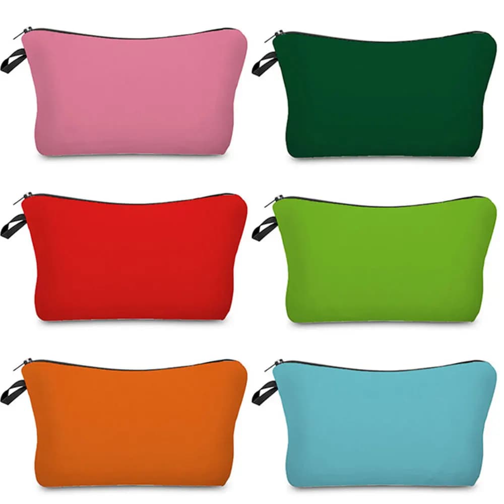 Borse per cosmetici a trasferimento termico Borsa da donna in tinta unita per la stampa Borsa da toilette Borsa per trucco impermeabile Borsa per organizer portatile