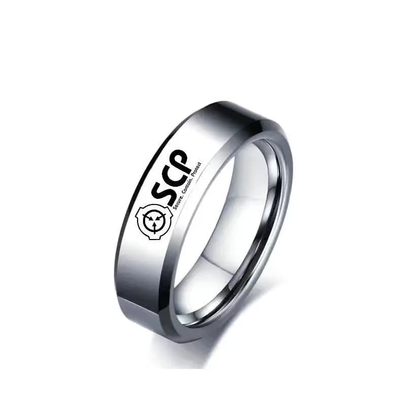 SCP Foundation Cosplay Metal Ring for Men Women Jewelry Accessories with casual pendant with gift for black rope fans