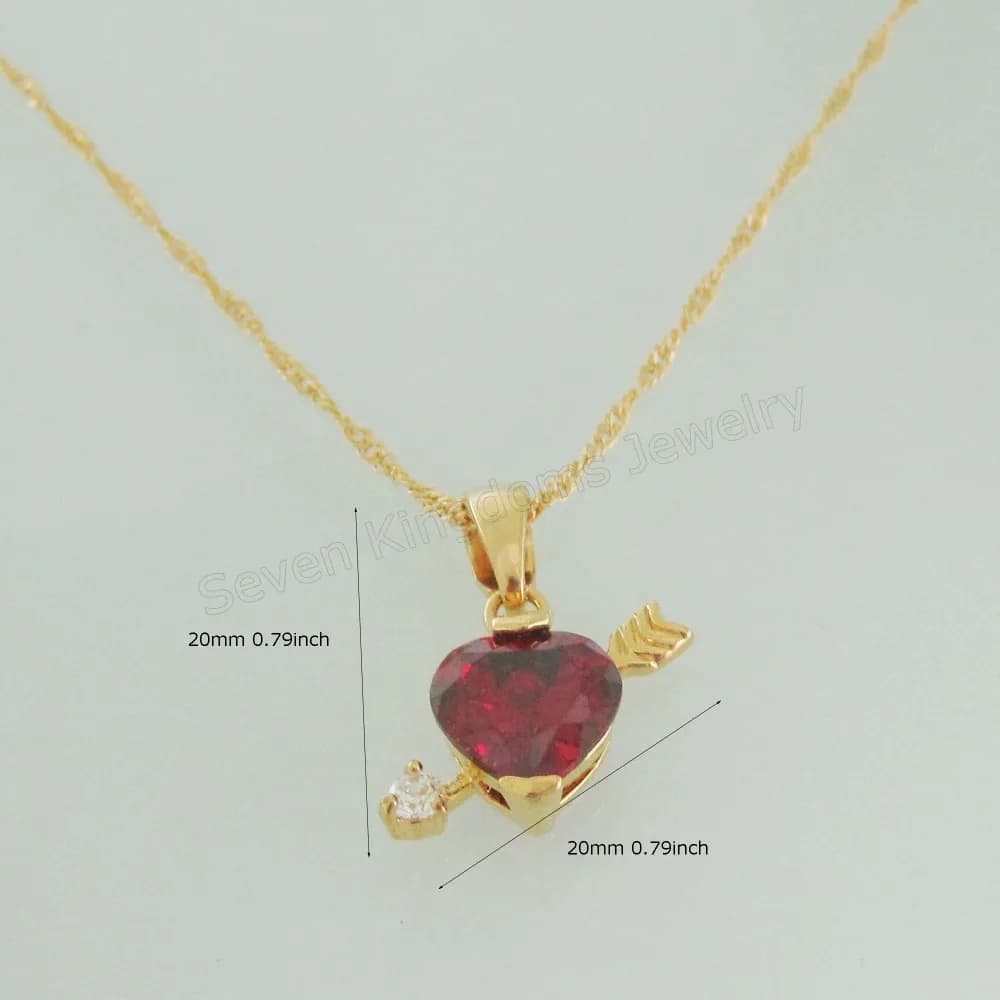 Pietra a cuore CON ARROW SULLA LATO DELLA PENDENTE VERTITURA CZ 45CM COLLANA TWIST