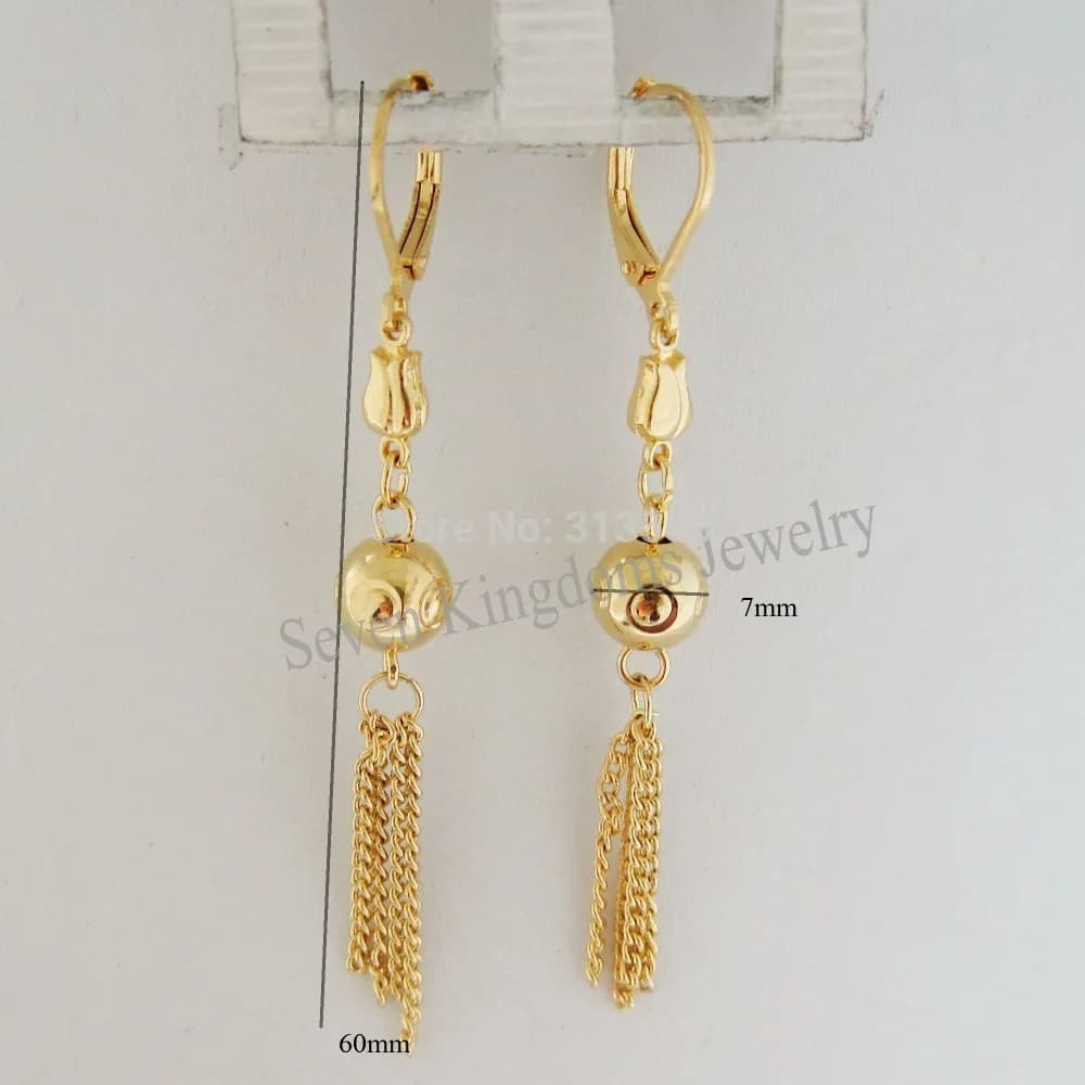 CIONI DI LINK CIRCLE con PERLINE a sfera placcate in oro giallo CIONI CIONI DA 2,36" ORECCHINO GRANDE REGALO