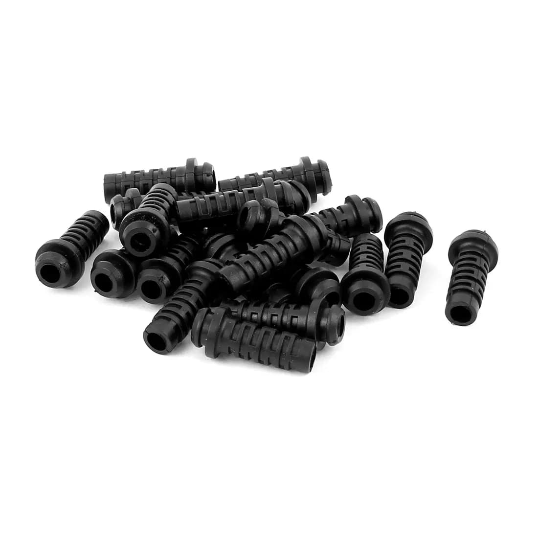 Uxcell 20Pcs 15 #5 millimetri di Gomma Nera Strain Relief Cavo di Avvio Della Protezione Del Manicotto Del Cavo Tubo 27x8x5mm Per Lo Strumento di Potere Del Caricatore Del Cellulare