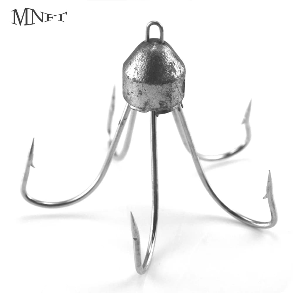 MNFT con testa di piombo Cinque artigli di ancoraggio Ami spinati Strumenti di pesca Attrezzi da pesca Formato all'ingrosso 30&42&51&61g