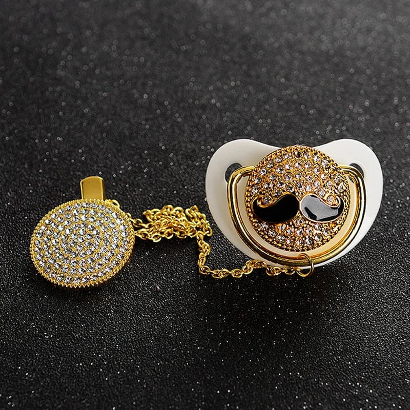 MIYOCAR BLING Baffi ciuccio e ciuccio clip di design unico per il bambino SGS certificato sicuro e unico
