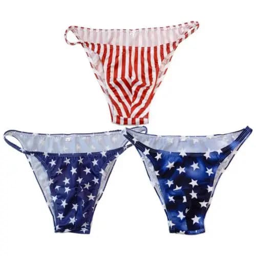 G3774 Bikini da uomo a righe in poliestere nylon Spandex Vita stretta Stampe Altri opzioni Tessuto da bagno