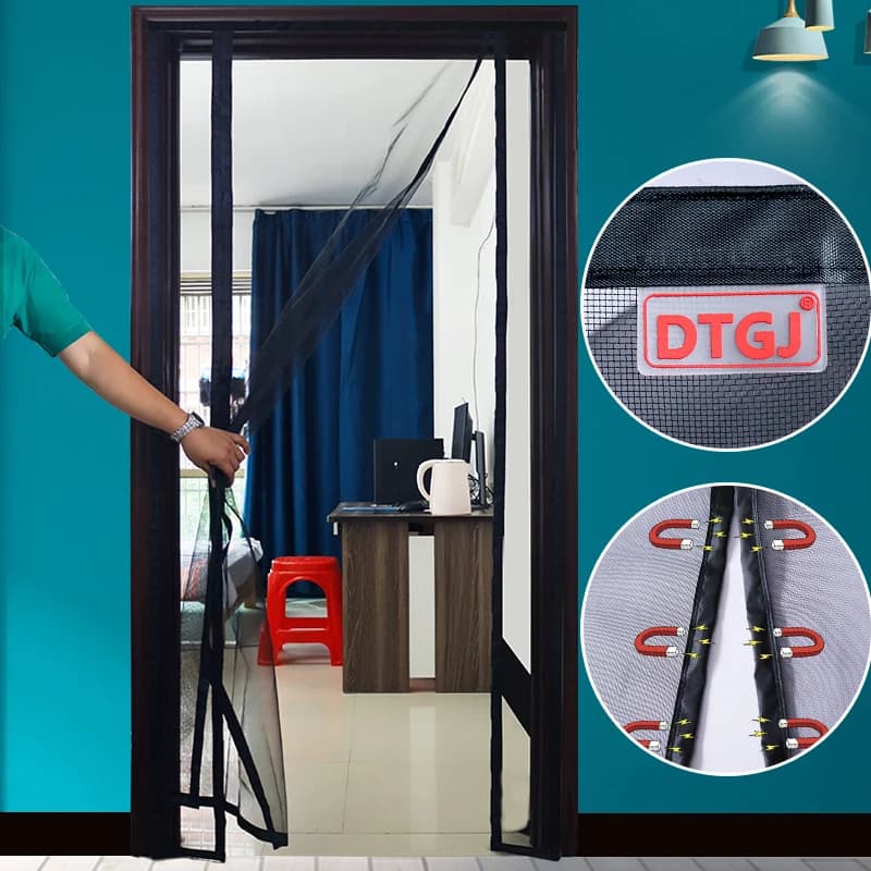 Schermo per porta magnetico Dimensioni personalizzate Tenda per zanzariera Mosca per insetti Anti-zanzara Maglia invisibile per uso estivo per interni ed esterni