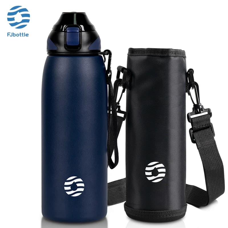 FEIJIAN Bottiglia d'acqua Bottiglia sportiva sottovuoto da 1 litro Boccetta sottovuoto in acciaio inossidabile per bevande calde e fredde