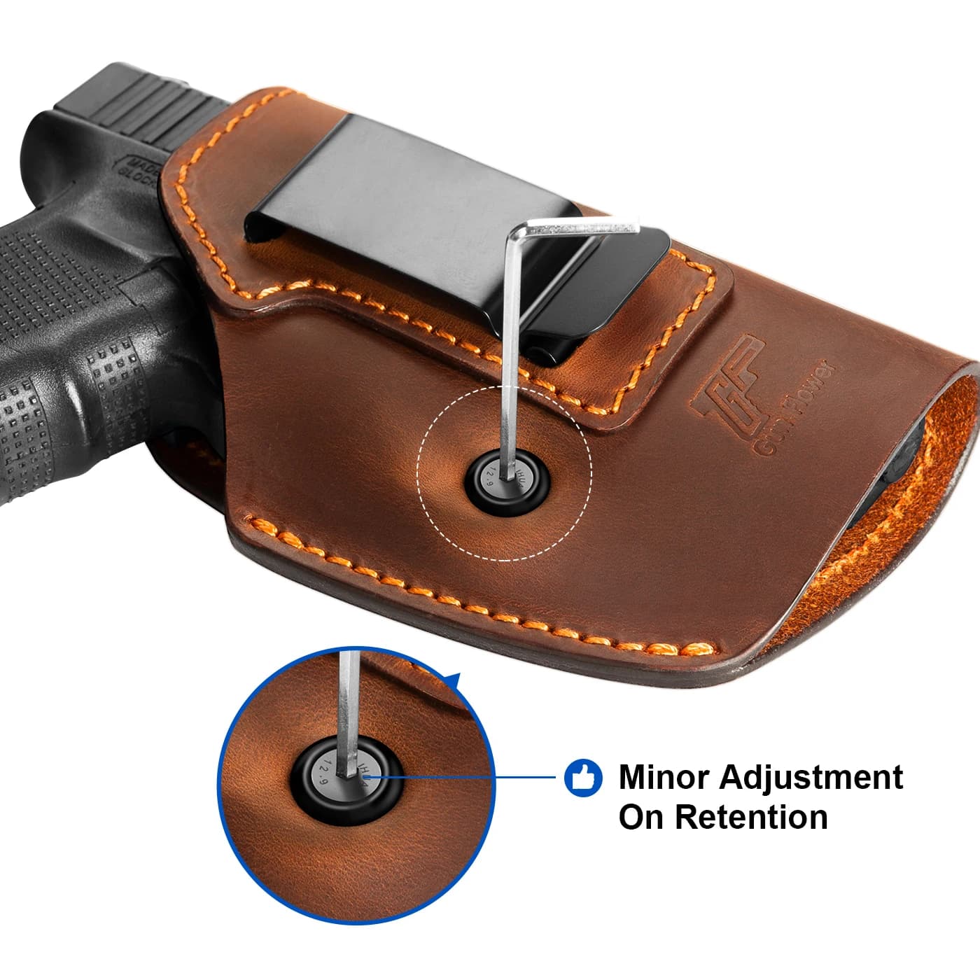 Handmake IWB Universal Leather Holster G43,G2C,G3C,For Pocket sized handgun,Brown Conceal Carry Case Bags,Right / Left hand