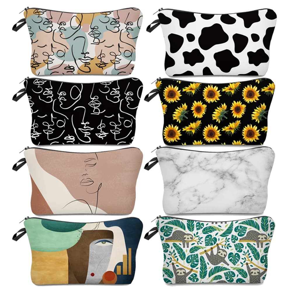 Borsa cosmetica di arte astratta del bradipo stampa impermeabile borsa da toilette a forma di tartaruga a forma di tartaruga stile personalizzato per borsa da viaggio per donna