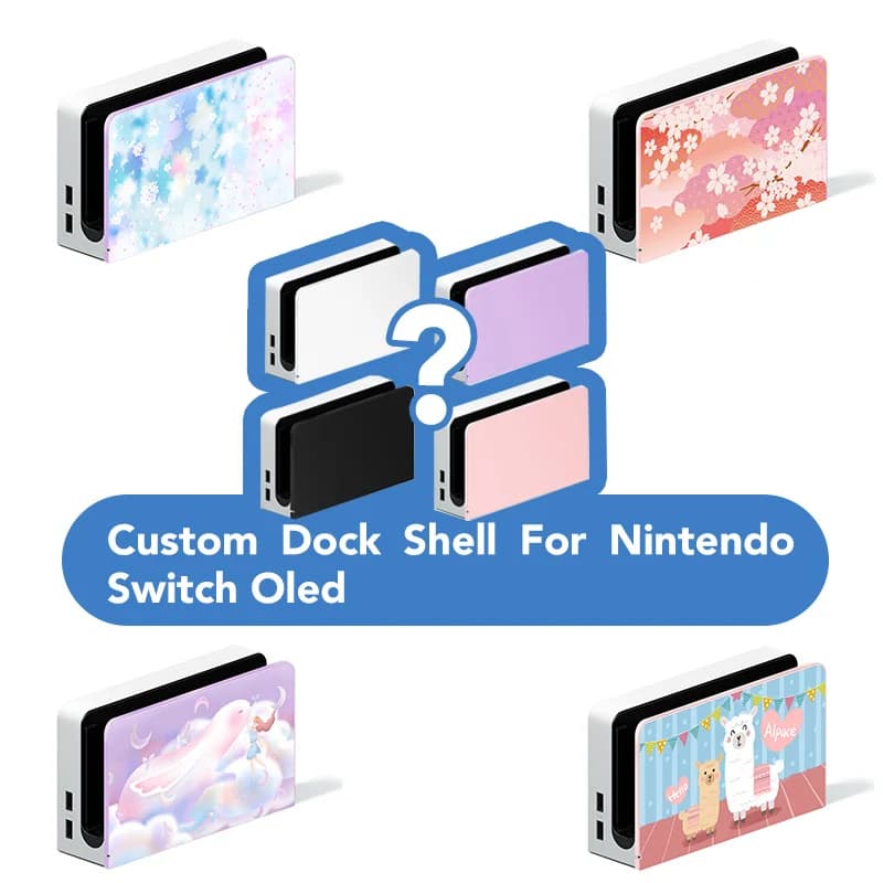 Custodia Dock personalizzata personalizzata per Nintendo Switch Oled Anime Decal Cover rosa bianco viola nero colori Base crea il tuo