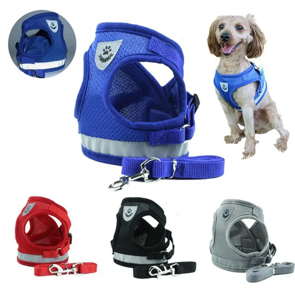 12 pezzi gilet per cuccioli guinzaglio da passeggio corda di trazione per animali domestici cinghia toracica collare per imbracatura per cani DHLSP
