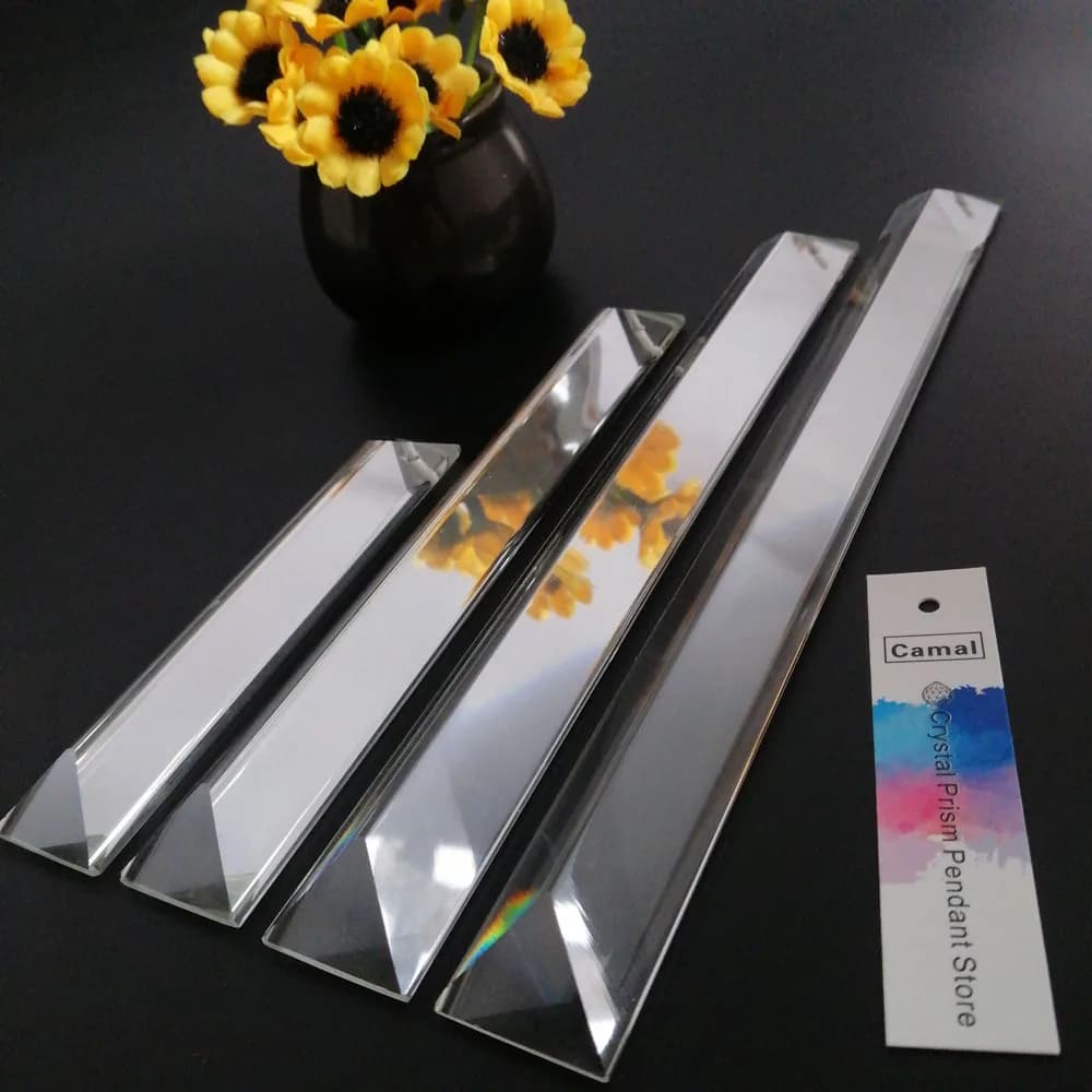 Camal 1PCS 120mm 150mm 180mm 200mm 1 Hole K9 Rectangle Long Crystal Prism Drop Pendant Chandelier Lamp Lighting Parts Suncatcher