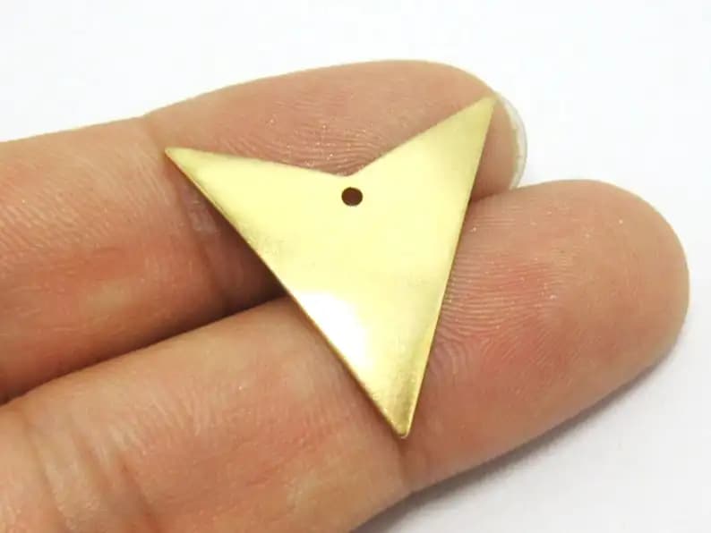 30 pendenti con freccia in ottone, ciondoli per orecchini a triangolo, ad arco, 25 mm, accessori per orecchini in ottone grezzo, creazione di gioielli - R598