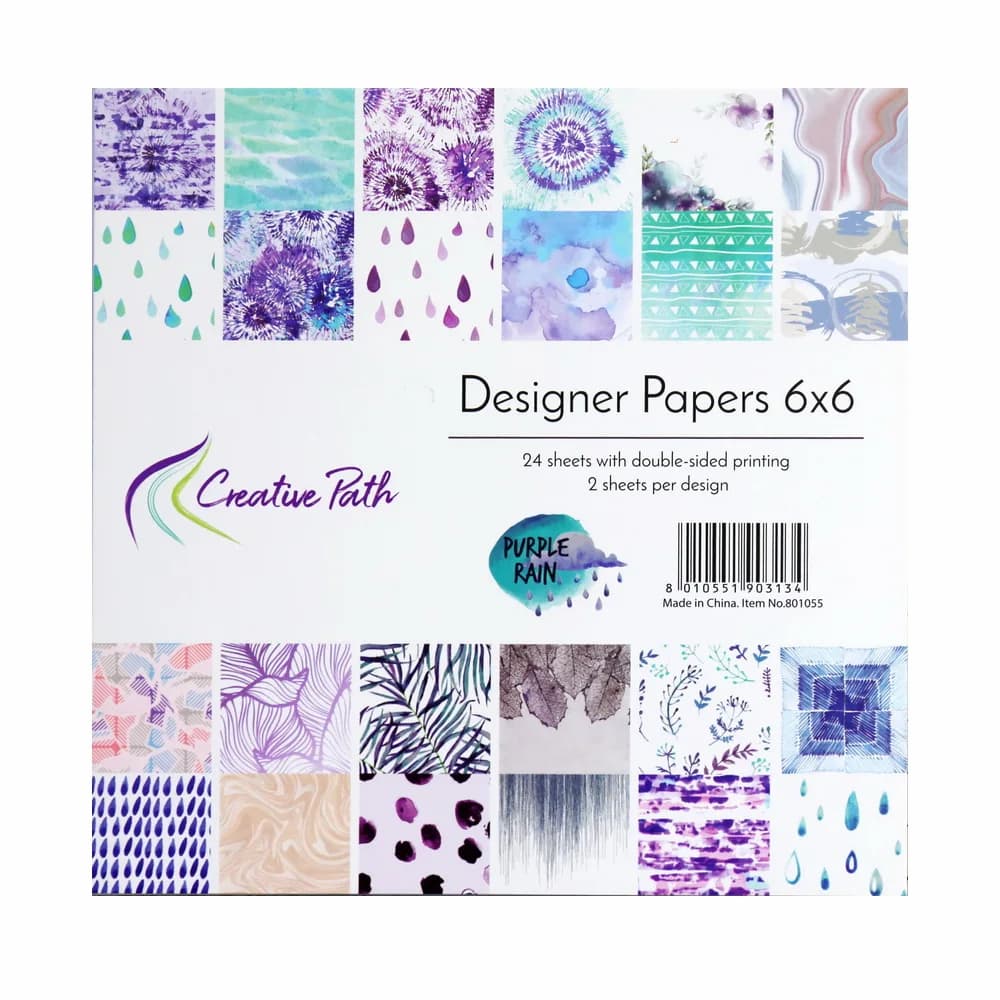 Carta Decorativa Creativa per Scrapbooking, 6 Pollici, Motivo Pioggia Viola, Carta di Sfondo per Scrapbook, Carta per Decoupage e Junk Journal