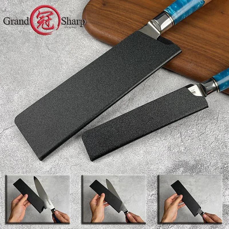 Grandsharp Set di protezioni per bordi per coltelli da 8 pezzi guaina in plastica ABS universale nera fodera in feltro Non tossica senza BPA utensili da cucina per Chef