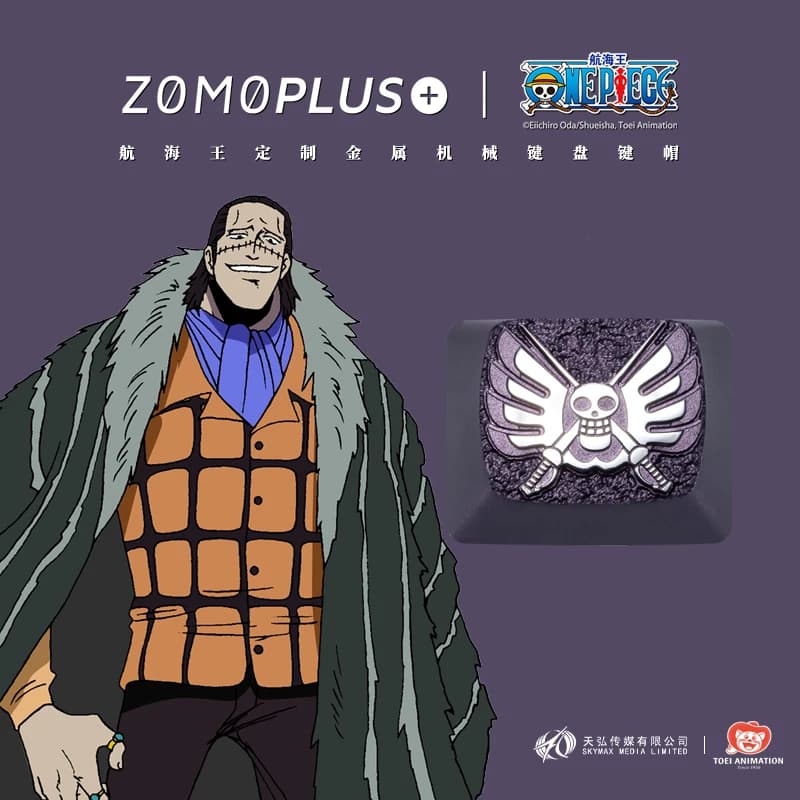 ZOMO PLUS X ONE PIECE CROCODILE ALLUMINIO ARTISAN KEYCAP TASTIERA MECCANICA KEYCAP ZOMO KEYCAP
