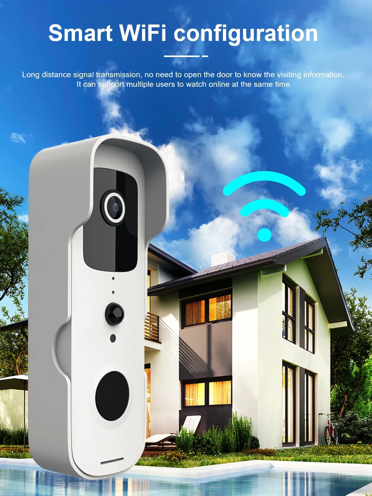 Mini impermeabile al campanello, connessione Wireless, potenza Ultra bassa, riattivazione attiva a distanza, rilevamento del movimento ad avvio rapido