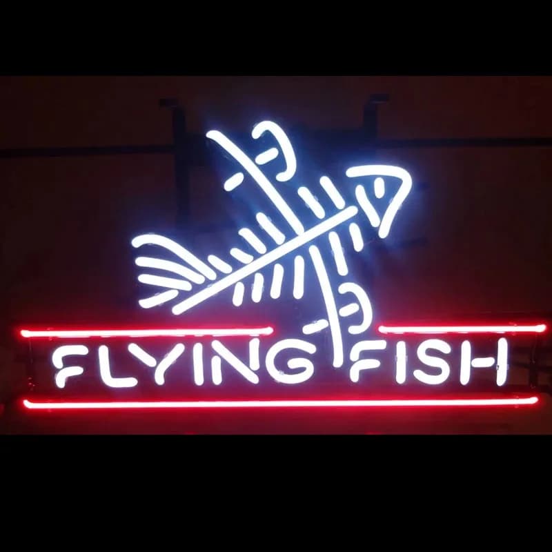 Insegne al neon per pesci volanti Insegna al neon da parete Luci al neon Bordo Grotta Room Decor Luce iconica fatta a mano Display Luce notturna estetica