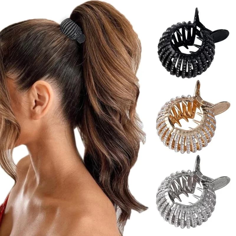 New fashionable round horse tail alloy hot horse tail grip clip fixed to prevent failure