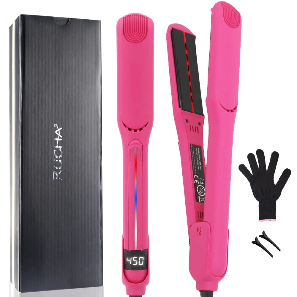RUCHA professional stainless steel iron unique with LED display instant heating iron hair dryer