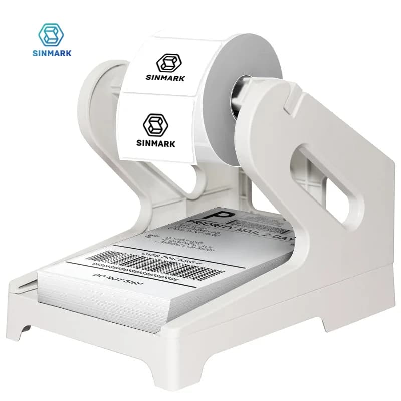 SINMARK Porta etichette termiche per 4x6 rotoli ed etichette pieghevoli a ventaglio - Organizzatore di etichette per accessori per stampante da tavolo in ABS durevole