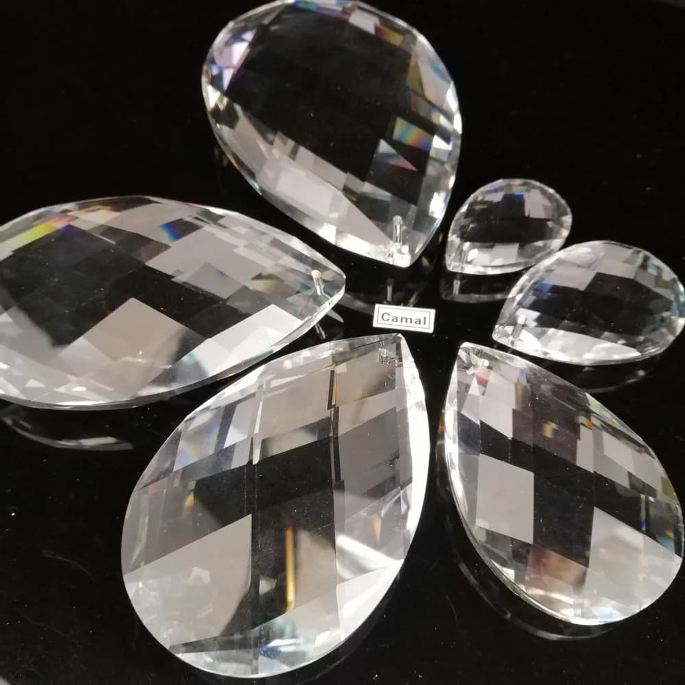 Camal 1PCS 38/50/63/76/88/100mm K9 Faceted Grid Shaped Crystal Glass Prisms Pendant SunCatcher Lamp Lighting Chandelier Decor