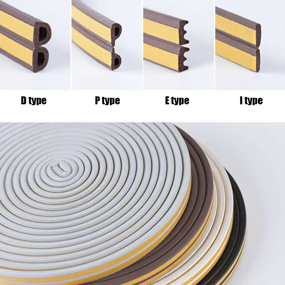 5m/10m Sealing Strip For Door Diep Self-adhesive Tape Tape Window Weather Stripping Insulation Rumore Rubber Sealing Strip