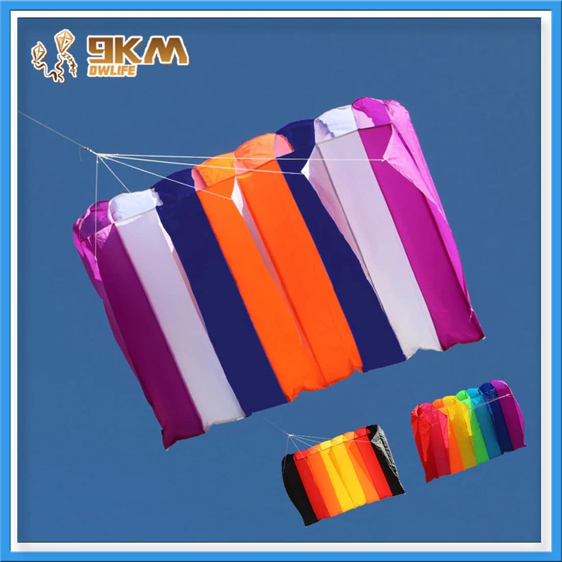 9KM Mini UltraFoil Pilot Kite Lifter Line Washer Pendant Soft 30D Ripstop Nylon inflatable kit with bag
