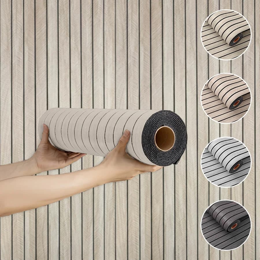 Carta da Parati Adesiva Effetto Legno Verticale, Impermeabile e Rimovibile, per Decorazione di Casa, Camera da Letto e Soggiorno