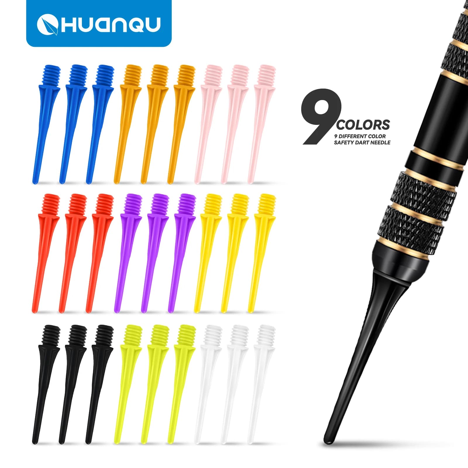 Huanqu Confezione da 100 Punte di Ricambio per Freccette con Punta Morbida, Multicolore Opzionale, Accessori Universali di Alta Precisione e Durevoli, Adatti per Freccette Elettroniche/Allenamento Professionale per Competizioni in Casa o al Bar